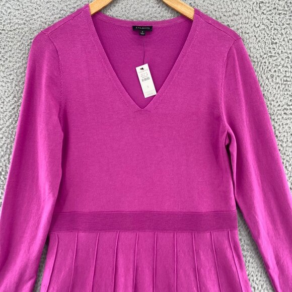 Talbots Dress Womens Small Purple Sweater Fit & Flare Long Sleeves V Neck NWT - Picture 2 of 10